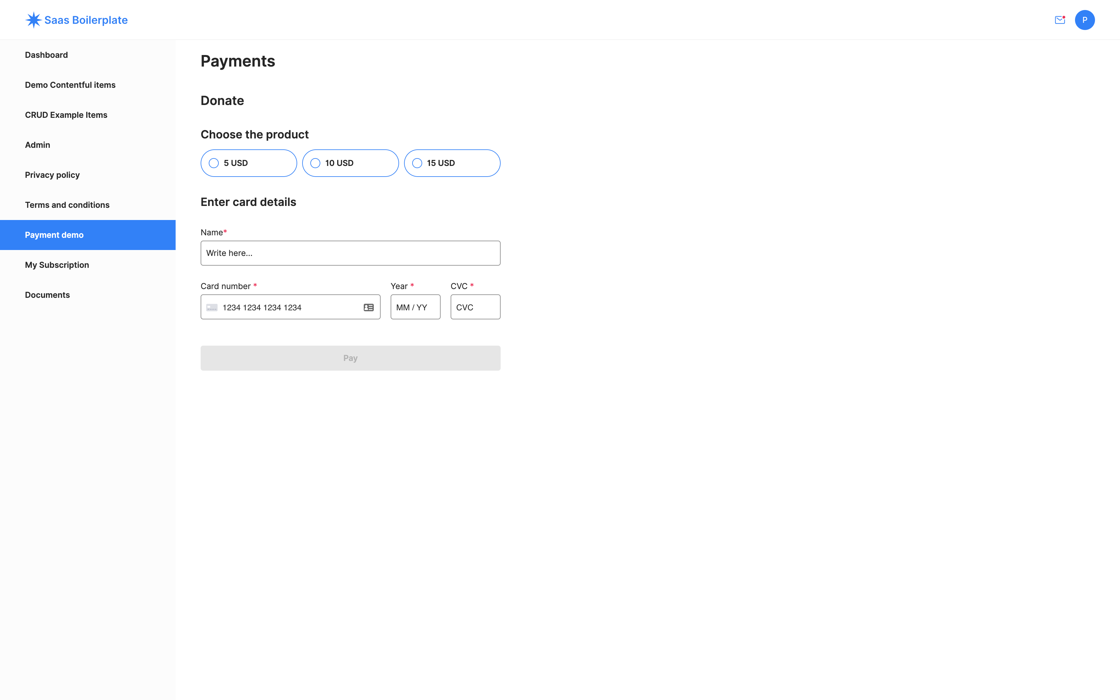 screenshot of SaaS Boilerplate